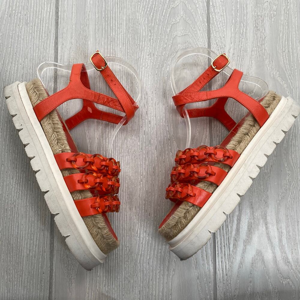3.1 Philip Lim Women's Orange & White Noa Platform Sandals Size 36 US 6 - Picture 2 of 11